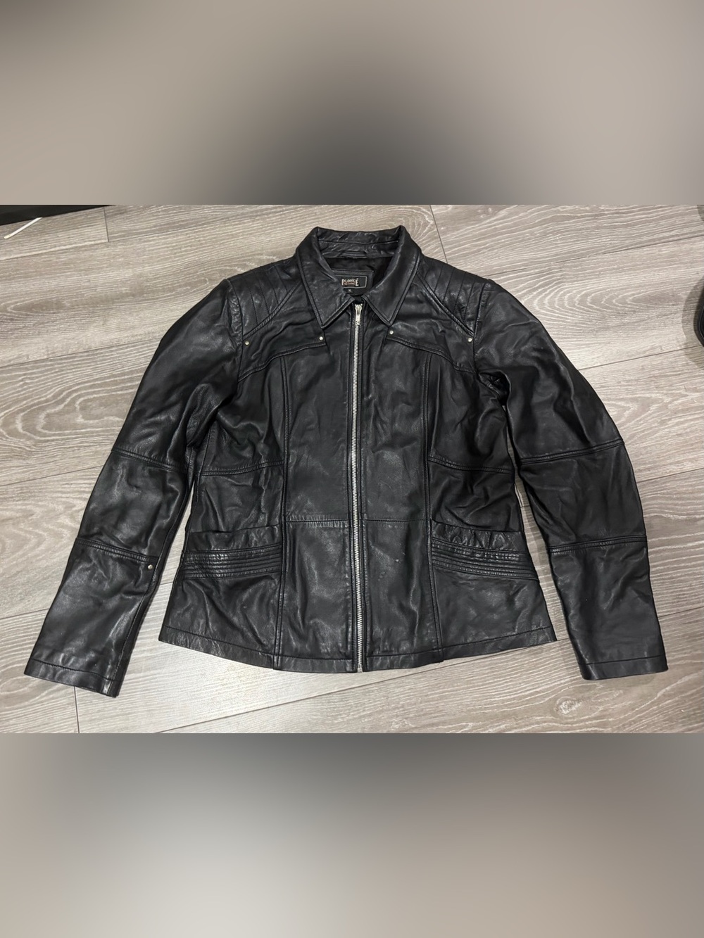 Plongé - Ladies Black Leather Zip-Front Jacket